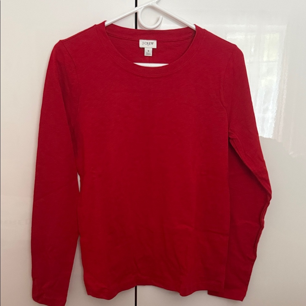 J. Crew Vibrant Red Crew Neck Top